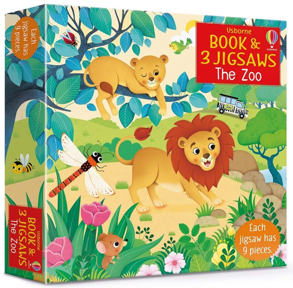9 Piece The Zoo - 3 puzzles with book