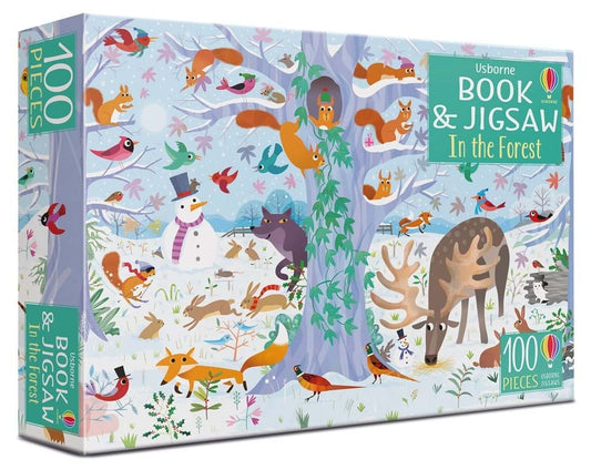 100 Piece In the Forest with book