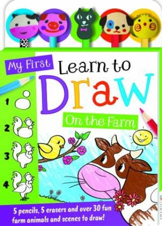 My First Learn to Draw: On the Farm 5-Pencil Set