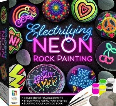 Electrifying Neon Rock Painting