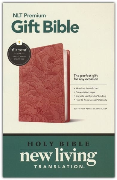 Bible NLT Dusty Pink Petals Imitation Leather Filament Premium Gift Bible