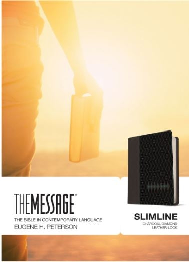 Bible The Message Charcoal And Black Imitation Leather Slimline Edition