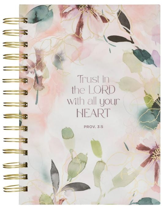 Trust in the Lord with All Your Heart Floral Large Hardcover Wirebound Journal