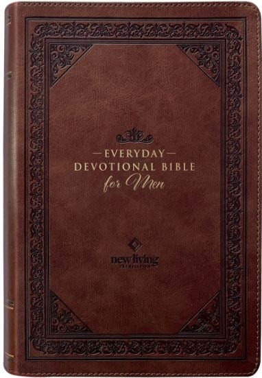 Bible NLT Brown Flexcover Faux Leather Everyday Devotional Bible for Men