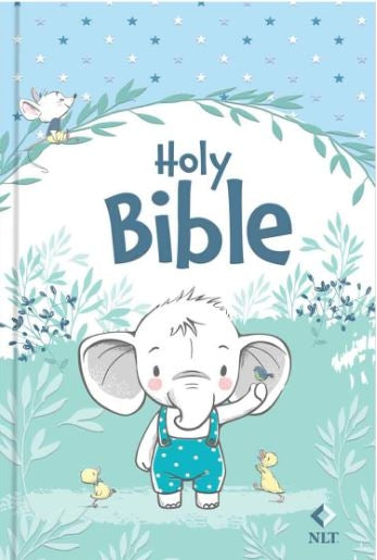 Bible NLT Elephant Hardcover Baby Bible for Boys
