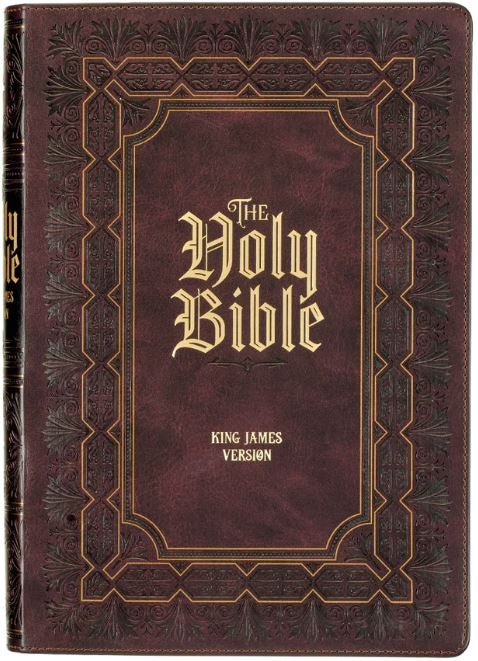 Bible KJV Burgundy Faux Leather Bible Super Giant Print