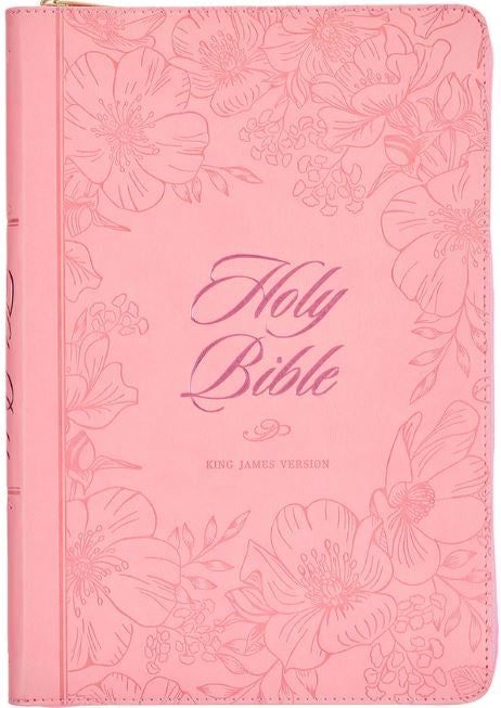 Bible KJV Pink Faux Leather Thinline Bible Large Print