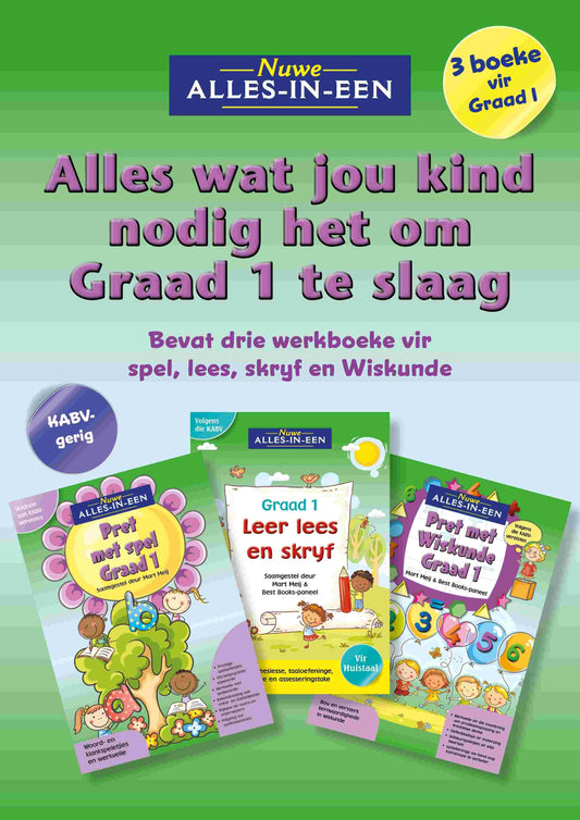 Nuwe Alles-In-Een Alles wat jou kind nodig het om Graad 1 te slaag