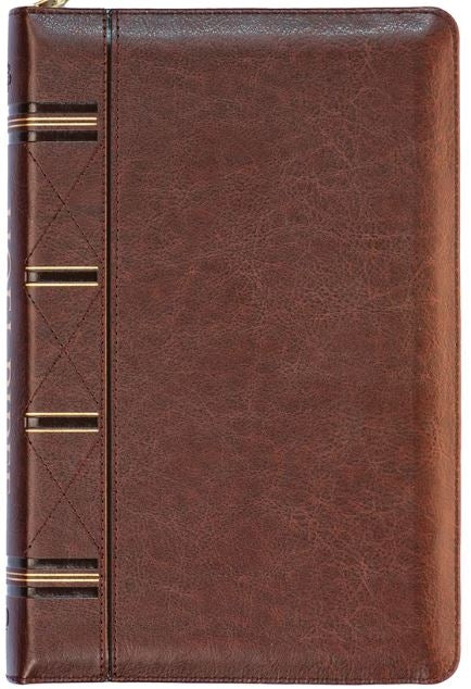 Bible ESV Dark Brown Faux Leather Compact Bible With Zip