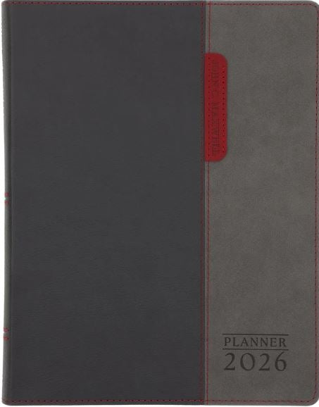 2026 Daily Planner John Maxwell A4 Red and Grey Imitation Leather