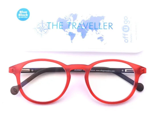 Reader +1.50 - The Traveller BLUE BLOCK model Journey Red